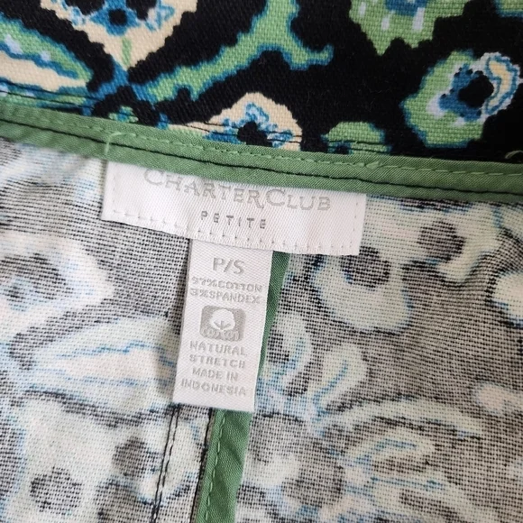 Charter Club Women's Jacket Size P/S Floral Green - Picture 8 of 13